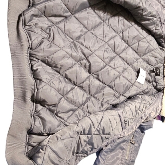 Mens Grey Forever 21Bomber jacket with cream cotton collar. Brand New. Size XXL - Picture 5 of 5